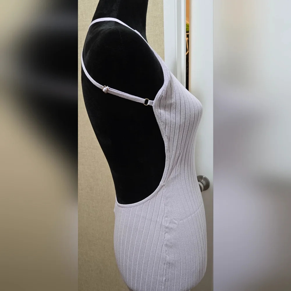 Sexy Ribbed Halter Neck Criss-Cross Back Midi Dress #434-436 - Picture 10 of 11